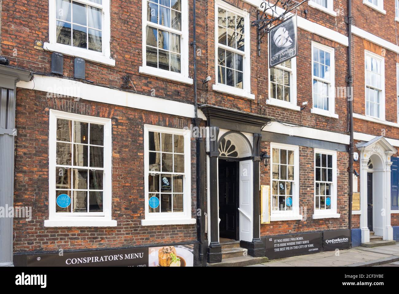 Guy Fawkes Inn (Guy Fawkes birthplace), High Petergate,  York, North Yorkshire, England, United Kingdom Stock Photo