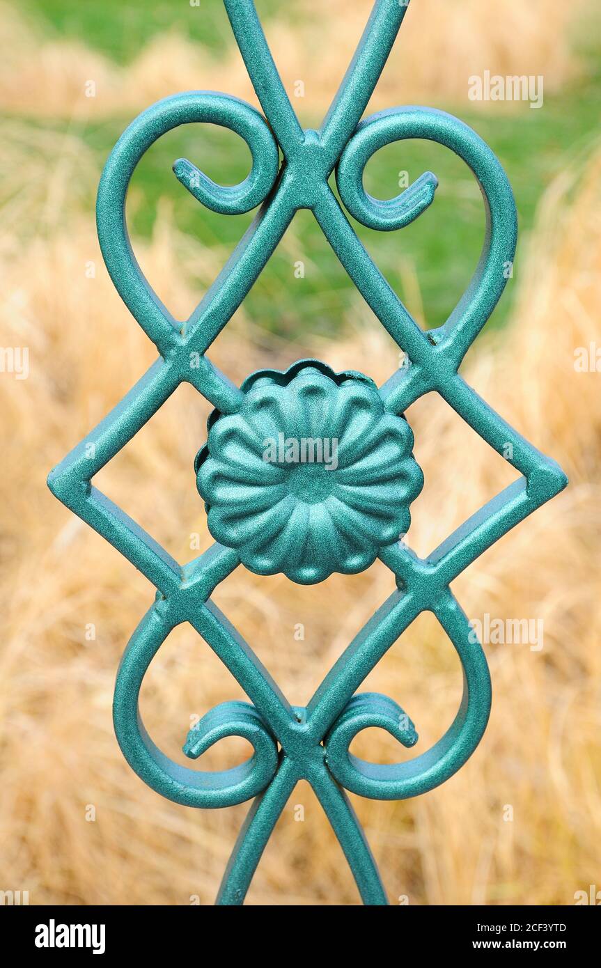 Image of a new decorative metal wrought fence with artistic forging ...