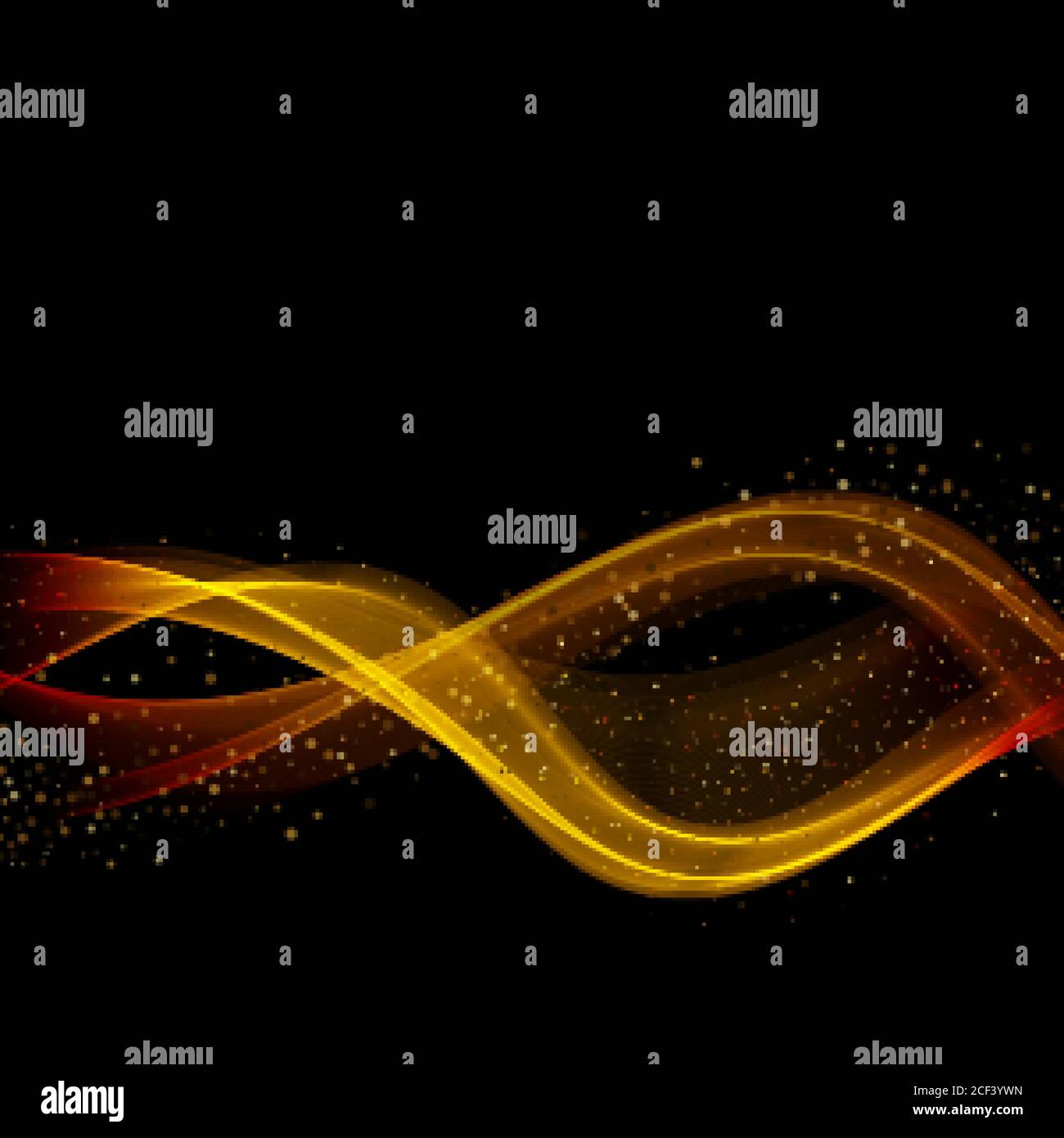 Beautiful Golden glitter sparkles stars. Vector Illustration