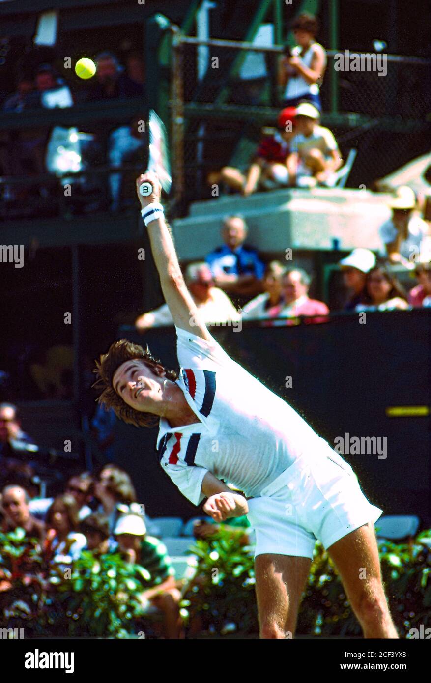 Jimmy Connors (USA) competing at the 1977 US Open Tennis. Stock Photo