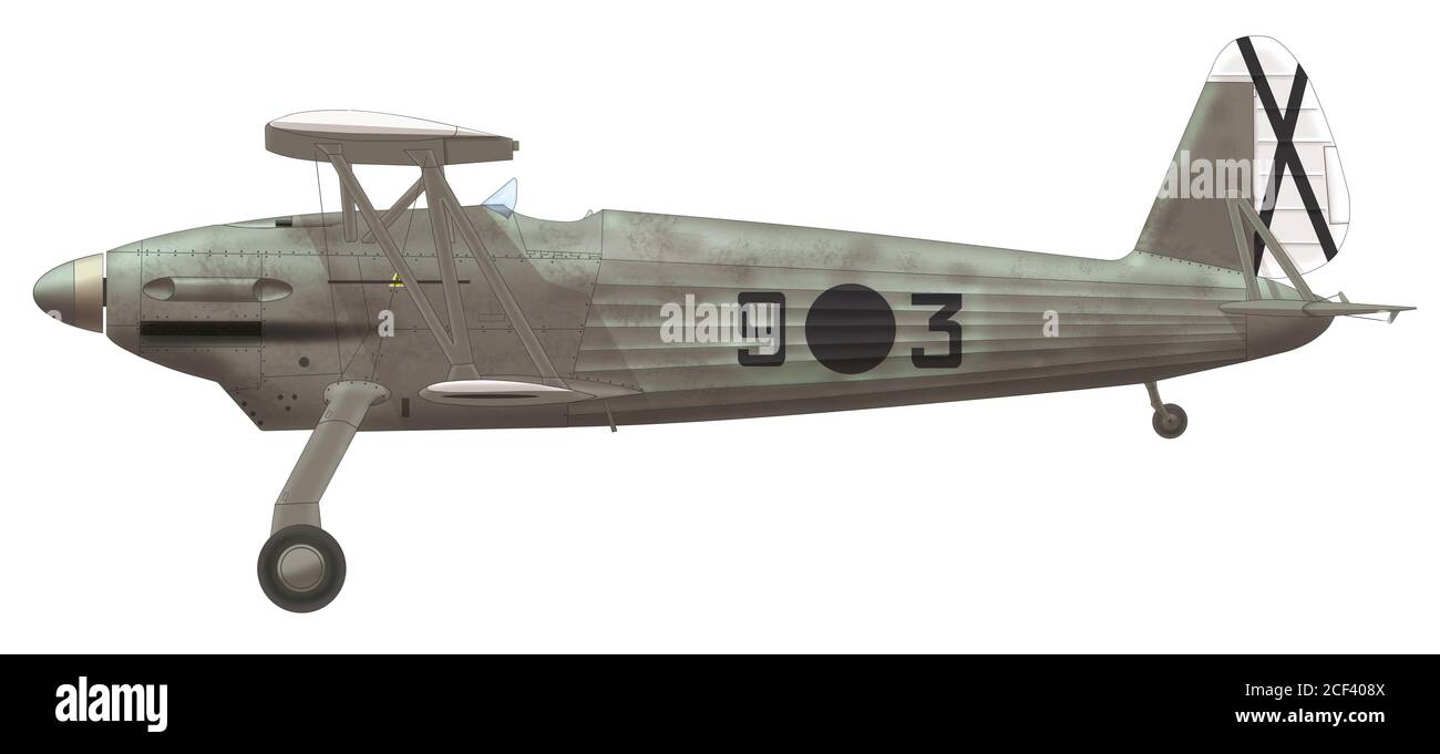 Arado Ar 68E-1 (9○2) of the Jagdgrupe 88 of the Legion Condor, 1938 Stock Photo