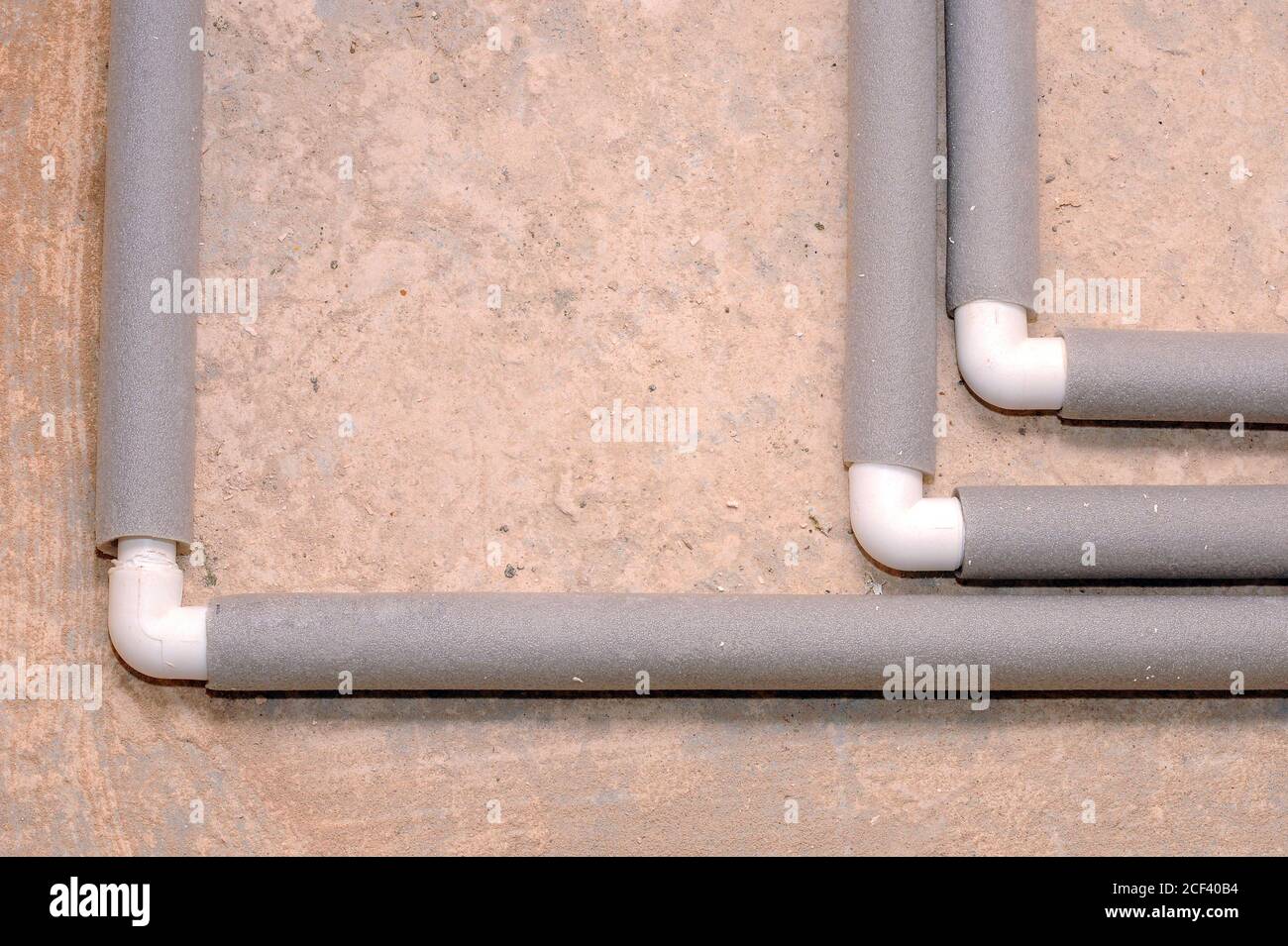Domestic plumbing pipes connections Stock Photo Alamy