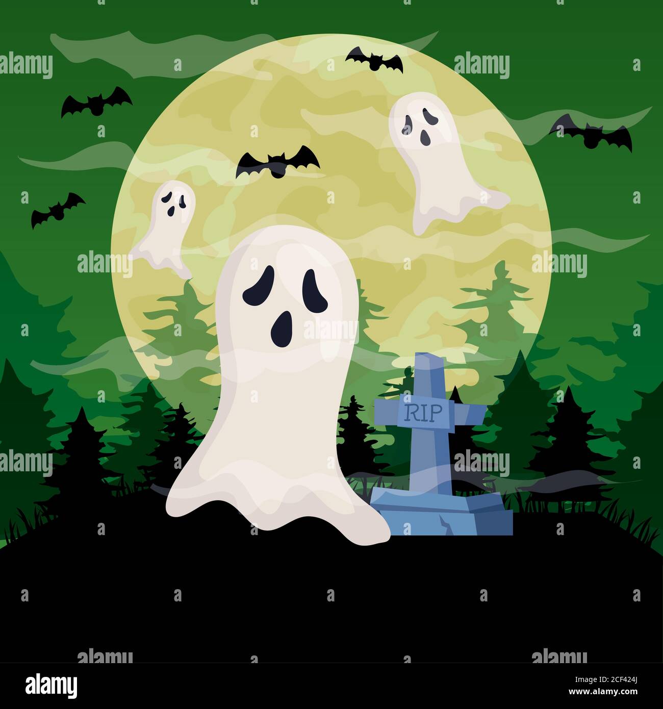 Ghosts flying in graveyard hi-res stock photography and images - Alamy