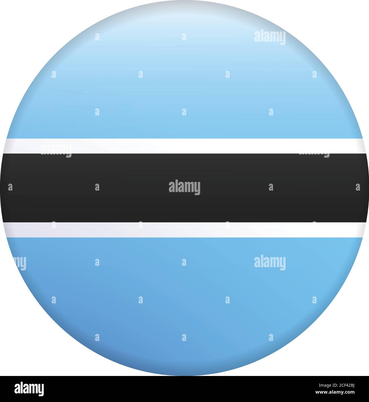 flag of botswana. Flag Glossy Button. Stock Vector