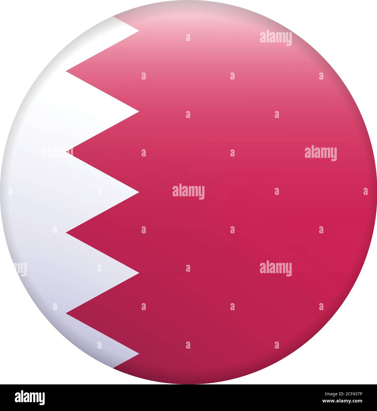 Bahrain flag isolated vector. Flag Glossy Button. Stock Vector