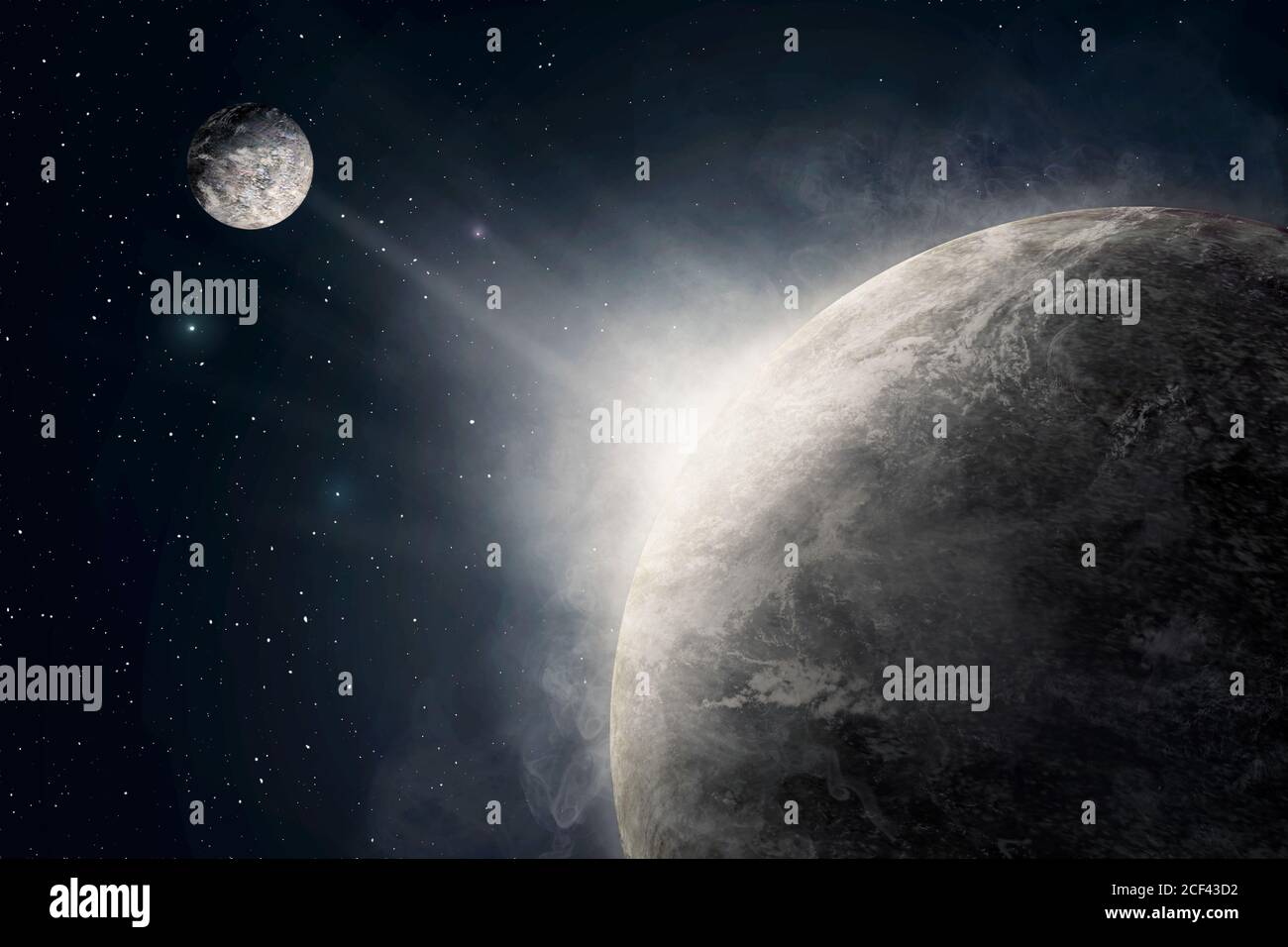 Spectacular Outer Space Background Including Earth Planet And Moon With Stars During Sunrise Stock Photo Alamy