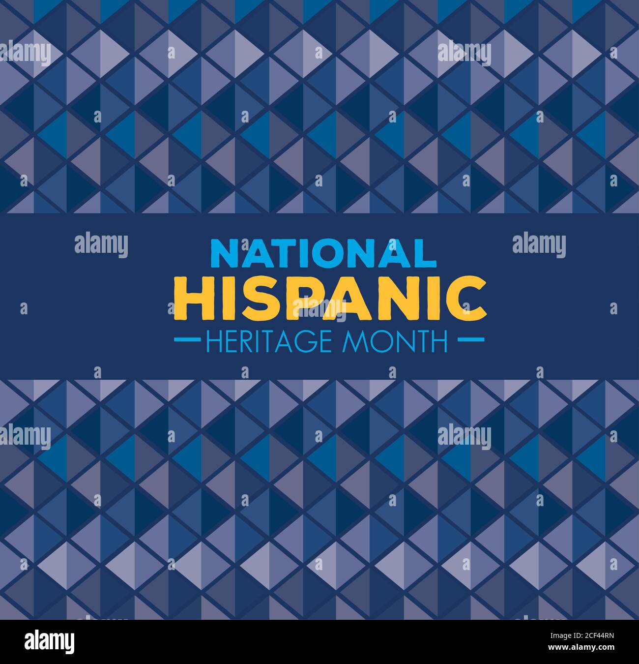background, hispanic and latino americans culture, national hispanic heritage month in september and october, color blue Stock Vector