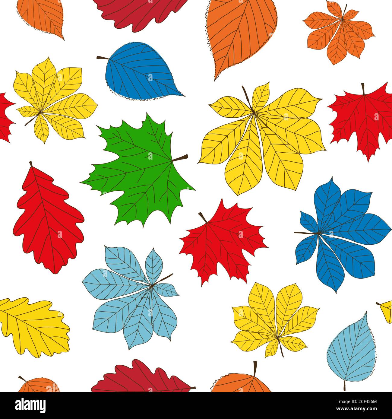 Abstract Autumn LeavesSeamless Pattern Background. Vector Illustration ...