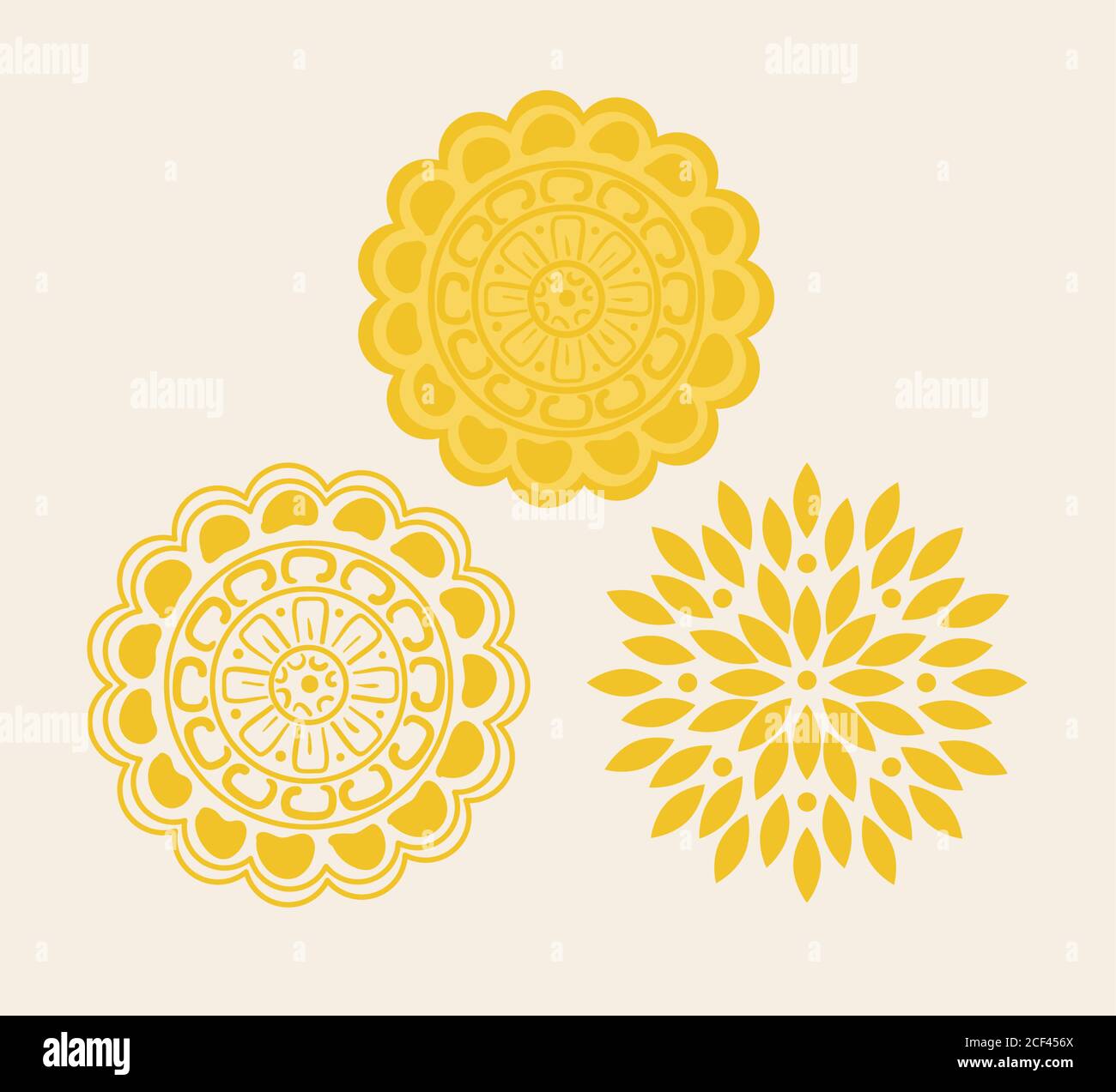 yellow mandala on white background, vintage luxury mandala Stock Vector ...