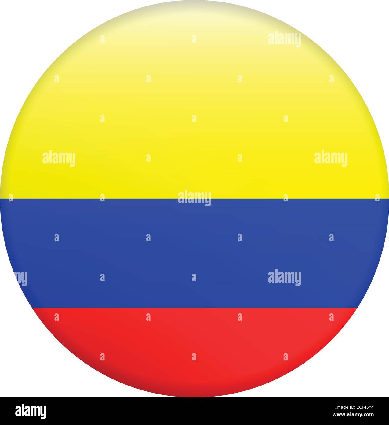 flag - Colombia - Flag Glossy Button. Stock Vector