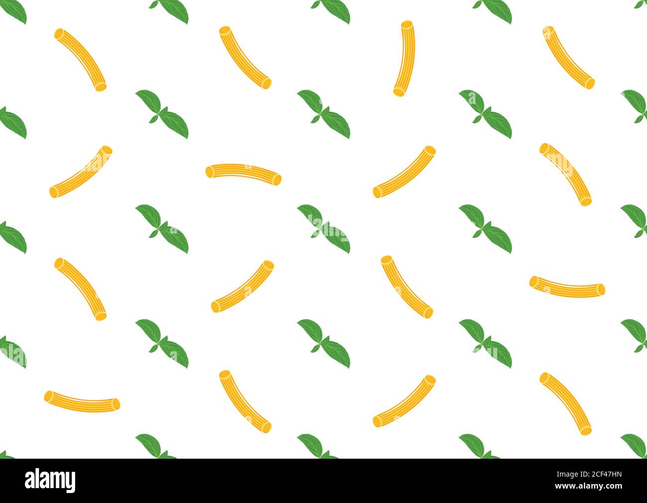 Pasta seamless pattern. Italian spaghetti. Vector illustration Stock Vector