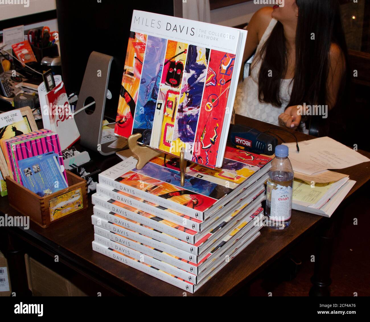 November 7, 2013, Hollywood, California, USA: A stack of ''Miles Davis: The Collected Artwork'' books at the  ''Miles Davis: The Collected Artwork'' Launch Party. (Credit Image: © Billy Bennight/ZUMA Wire) Stock Photo