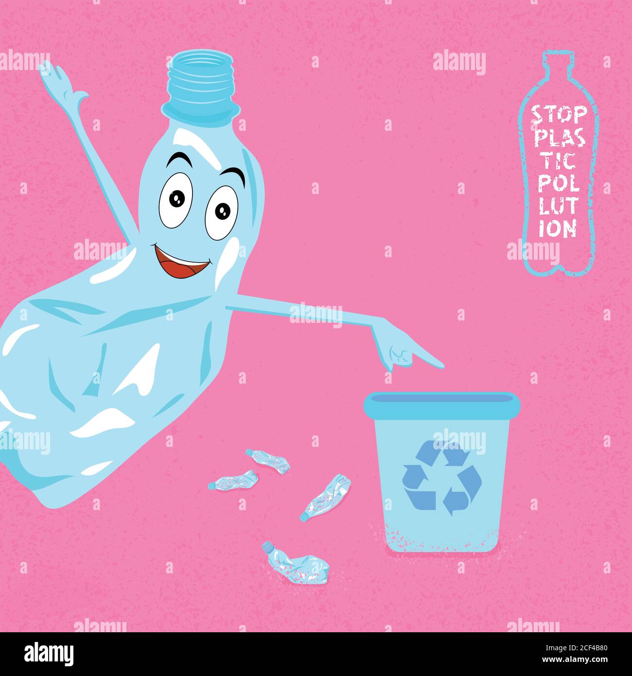 Stop plastic pollution, agitation poster.Ecological concept poster with