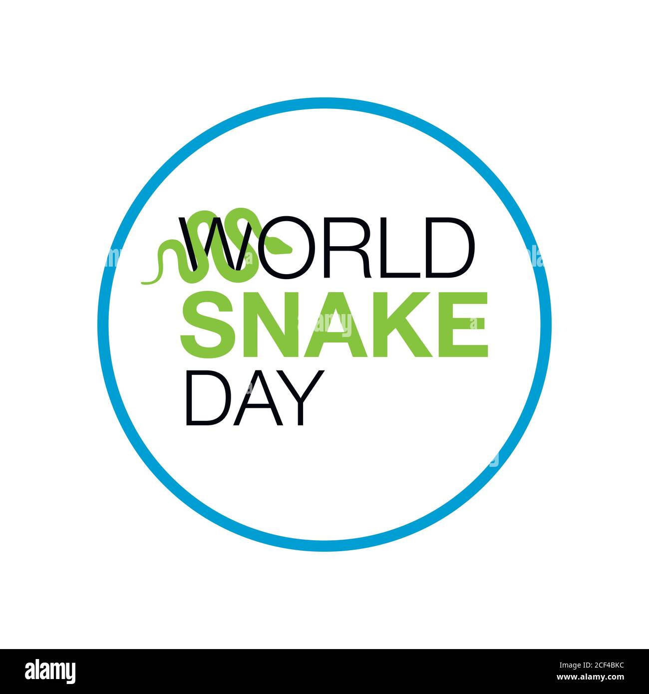 World snake day. Isolated symbol or icon snake on white background