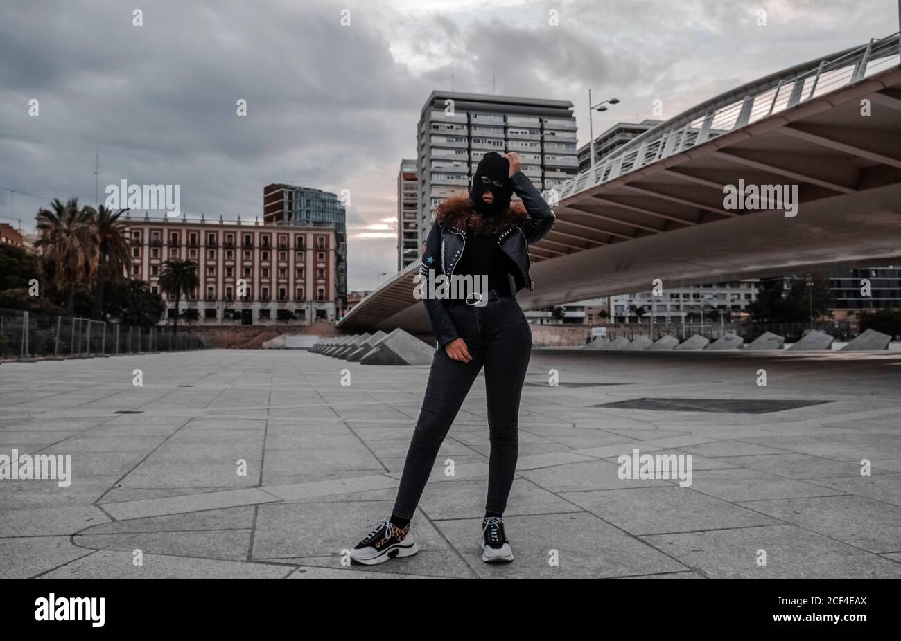 Woman wearing leather mask hi-res stock photography and images - Alamy