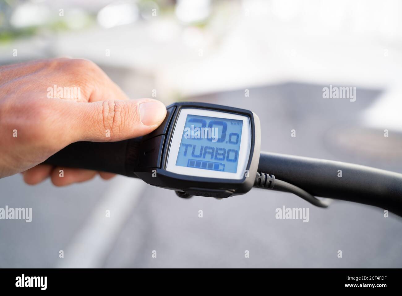 E Bike Computer Speed And Power Control. Electric Bike Stock Photo Alamy