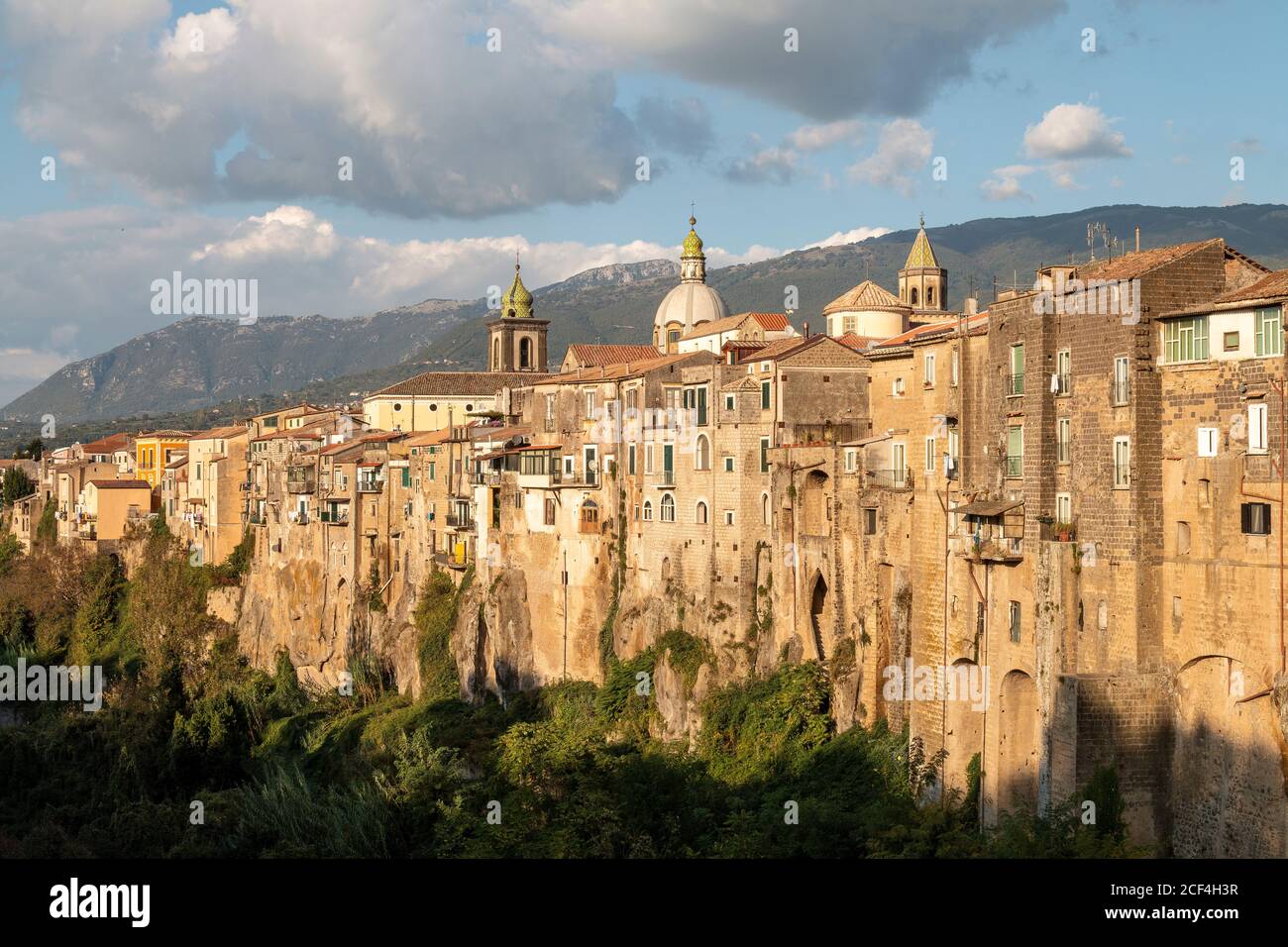 View of the historic center of Sant'Agata de 'Goti from the Martorano Bridge Stock Photo
