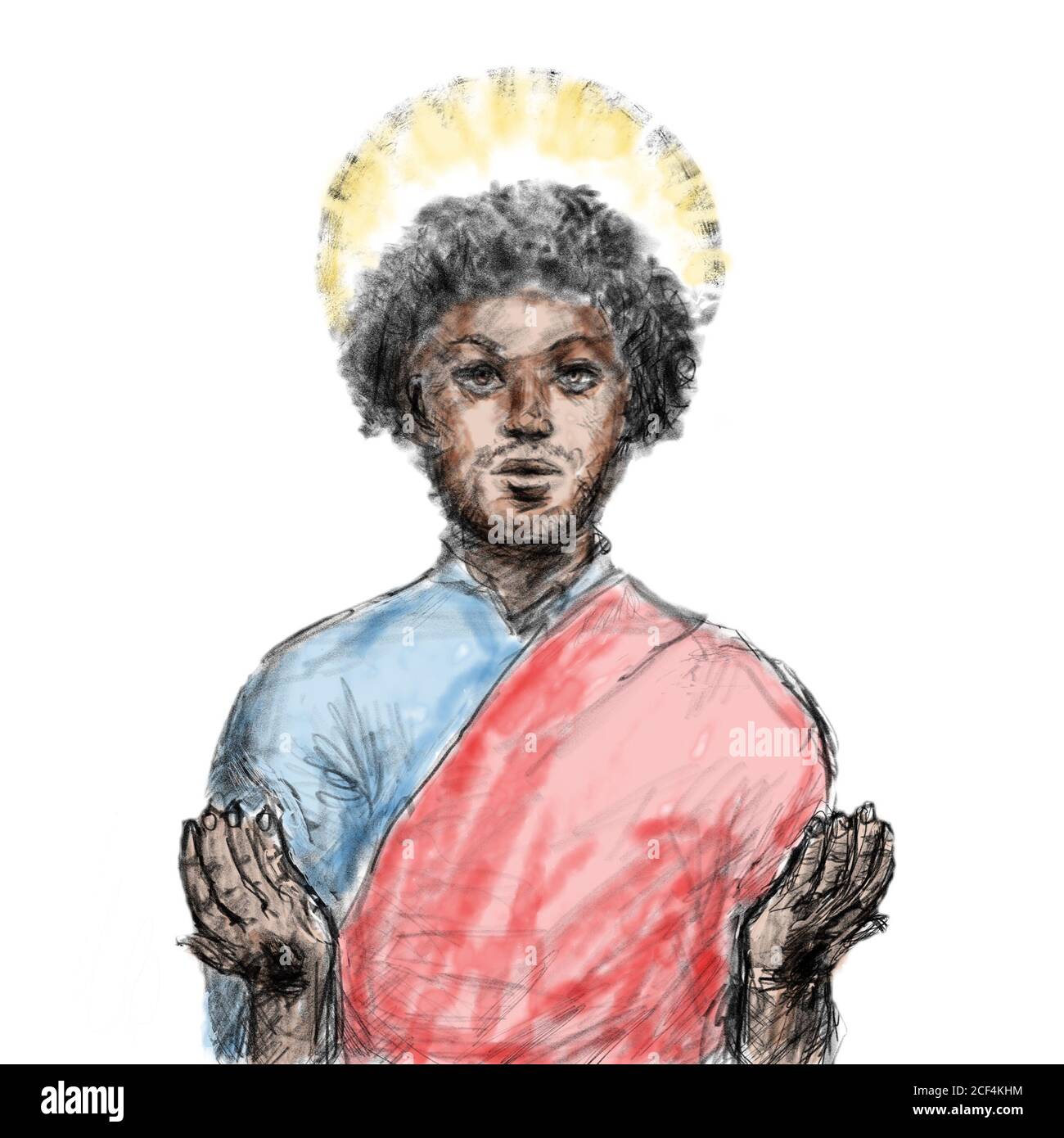 Very Beautiful Portrait Jesus On Black Stock Illustration 1691008231   Shutterstock