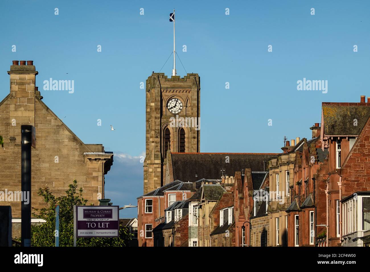 St Andrew Blacakadder Church Tower in the High Street, North Berwick Stock Photo