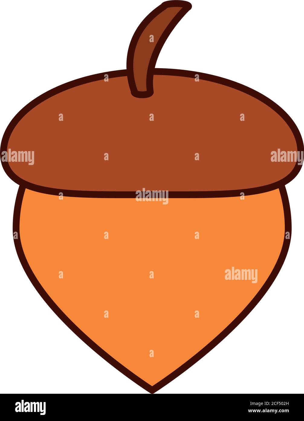 acorn nut seed nature food line and fill icon vector illustration Stock
