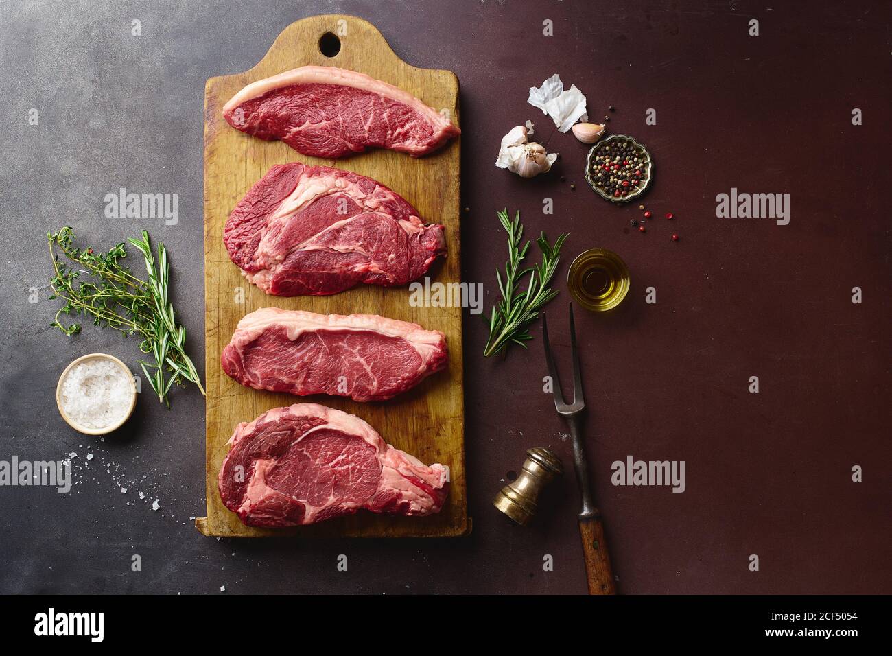 Beef Steaks Top View High Resolution Stock Photography And Images Alamy