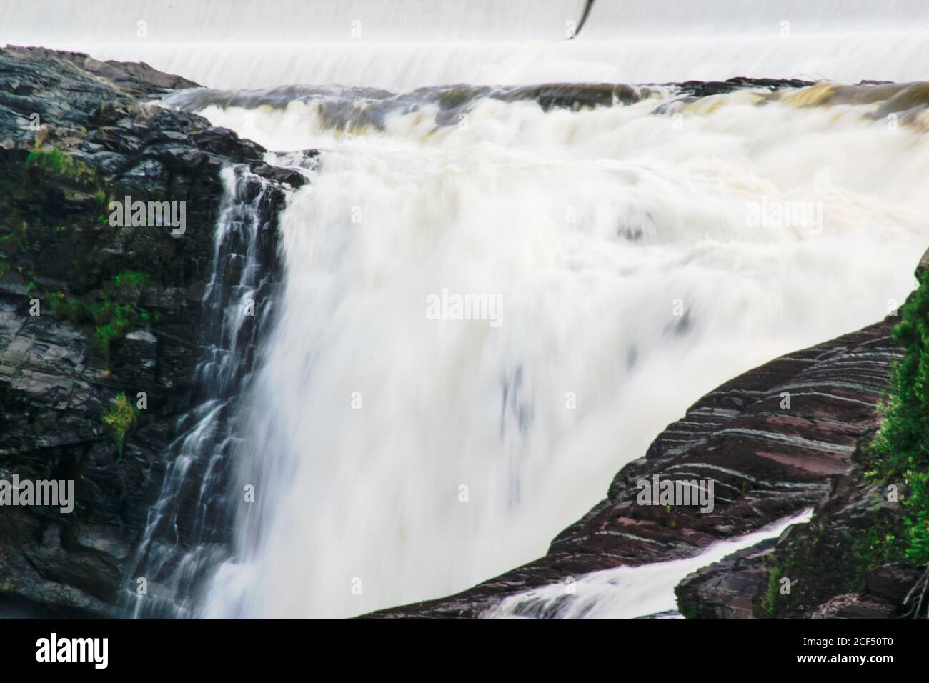 chaudiere river waterfalls in Levis, Quebec Stock Photo