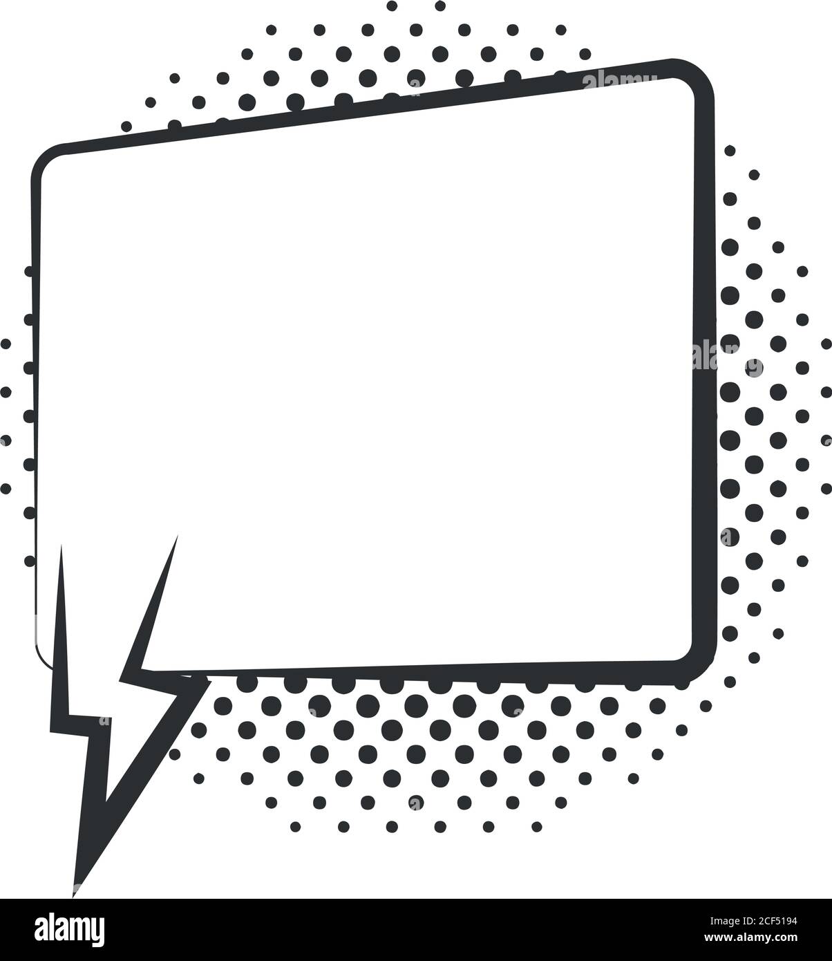 pop art speech bubble, halftone style linear design white background ...