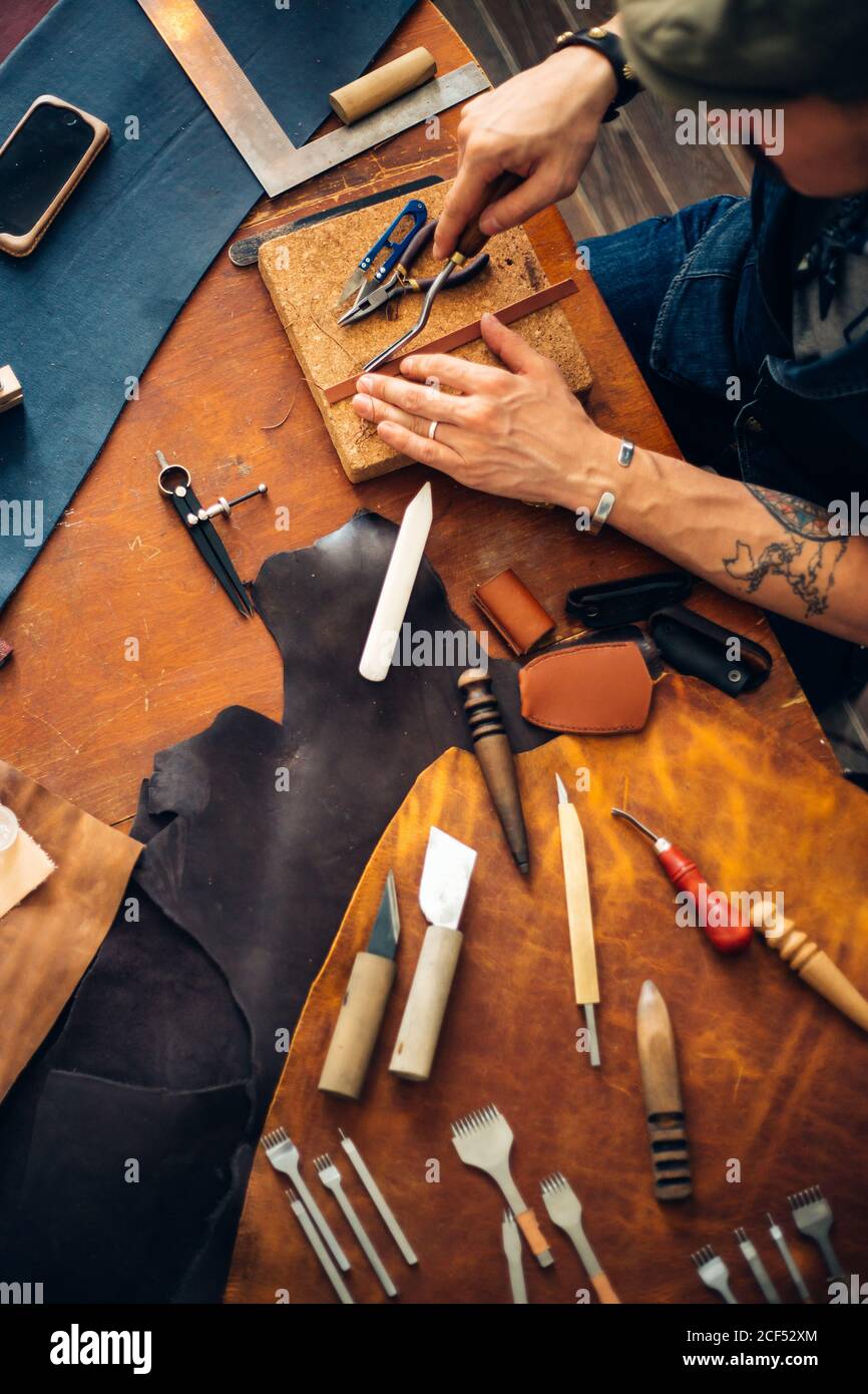 Leather craft tool hi-res stock photography and images - Alamy