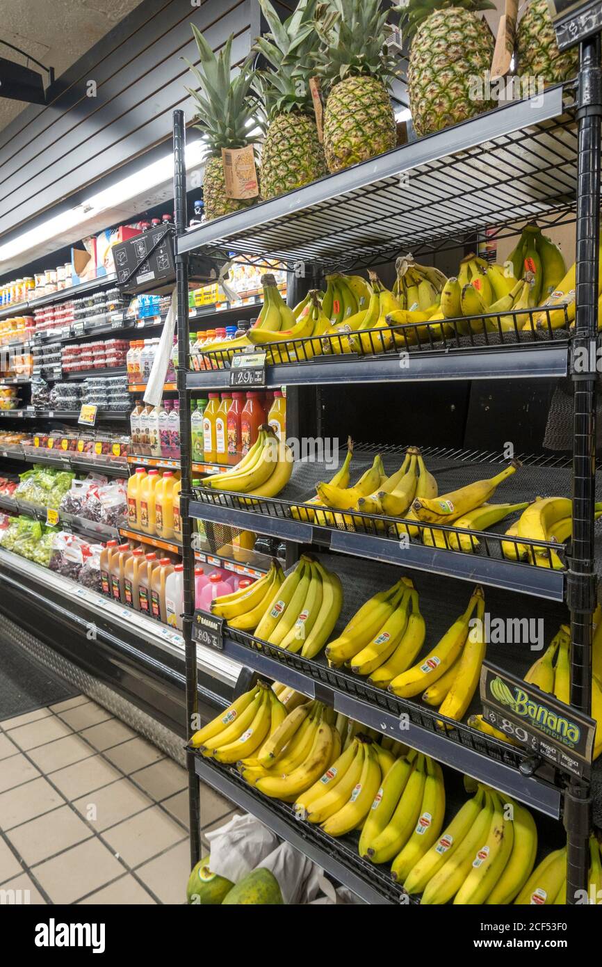 Produce section in D'Agostino Grocery Store in New York City, United States Stock Photo