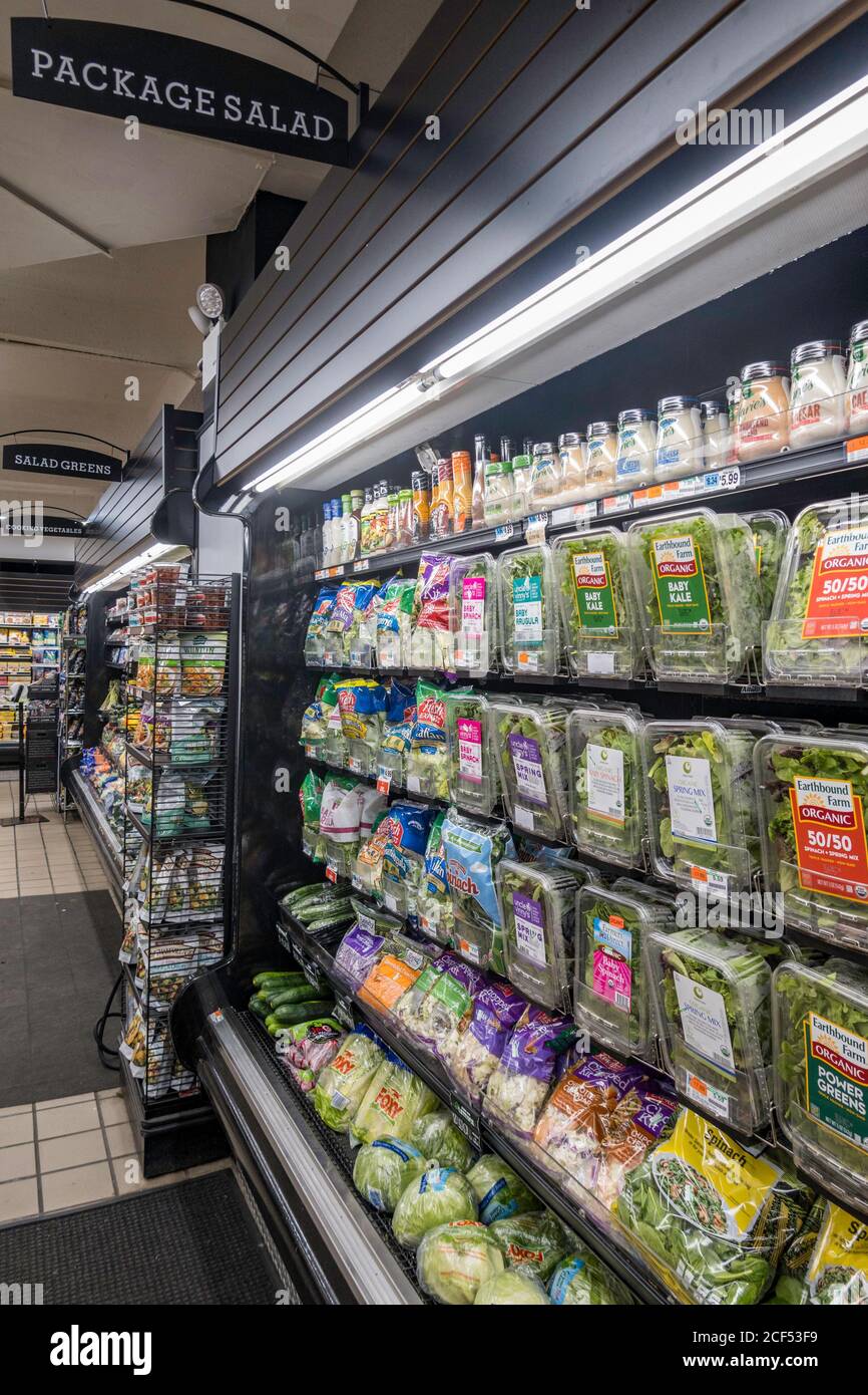 Produce section in D'Agostino Grocery Store in New York City, United States Stock Photo