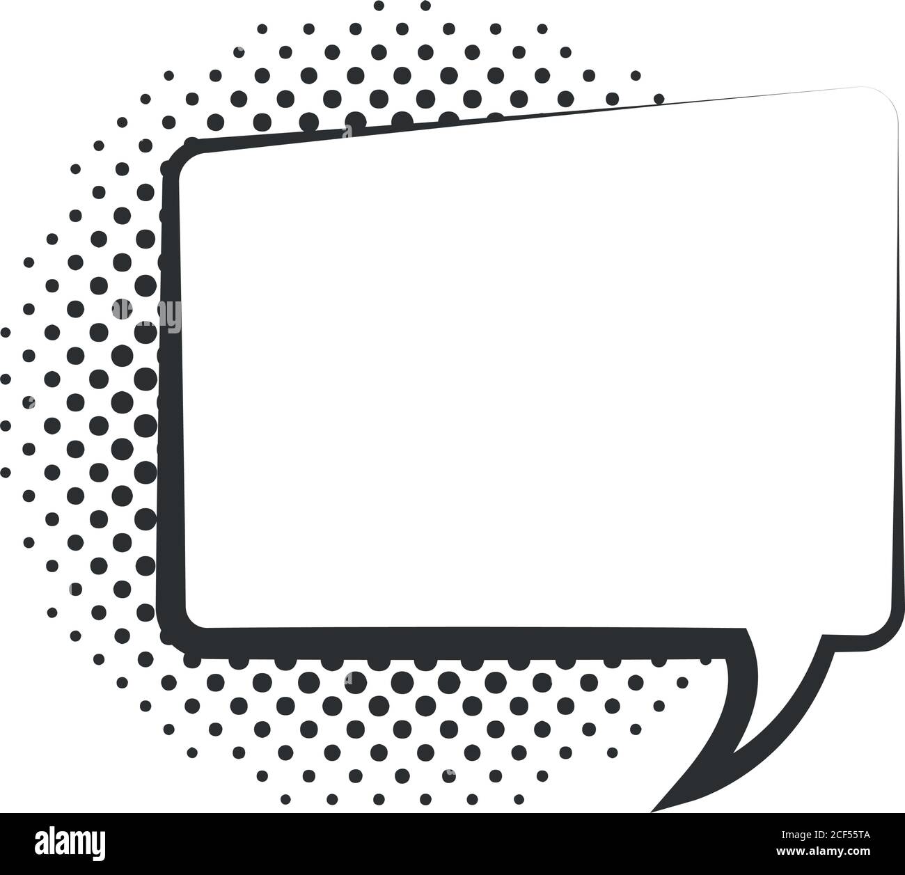 pop art speech bubble template halftone style, linear design white ...