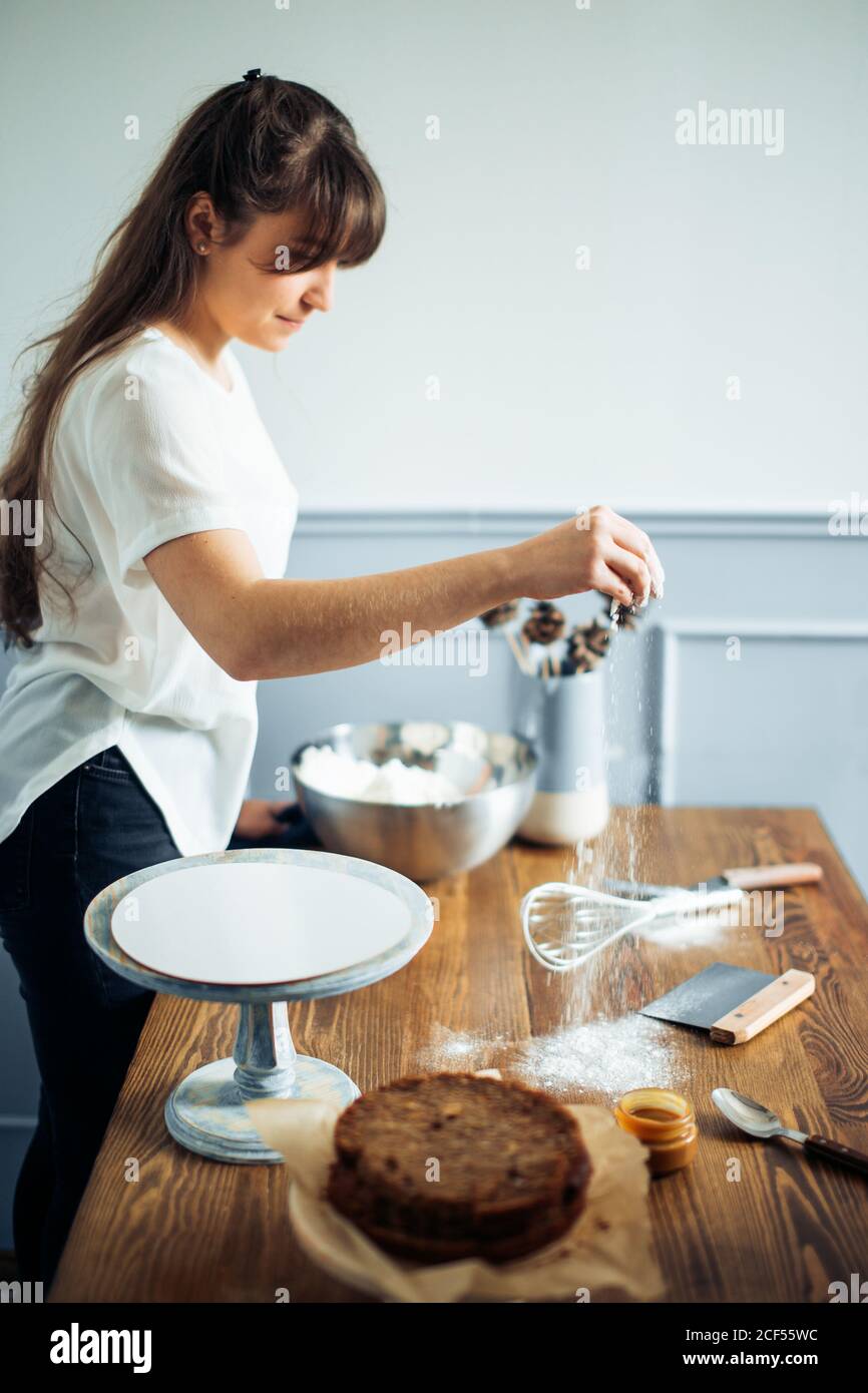 Woman hands kneading dough Stock Photo - Alamy