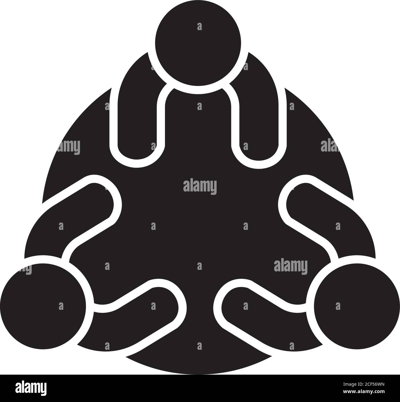 People Sitting Around A Table Icon over white background, silhouette ...