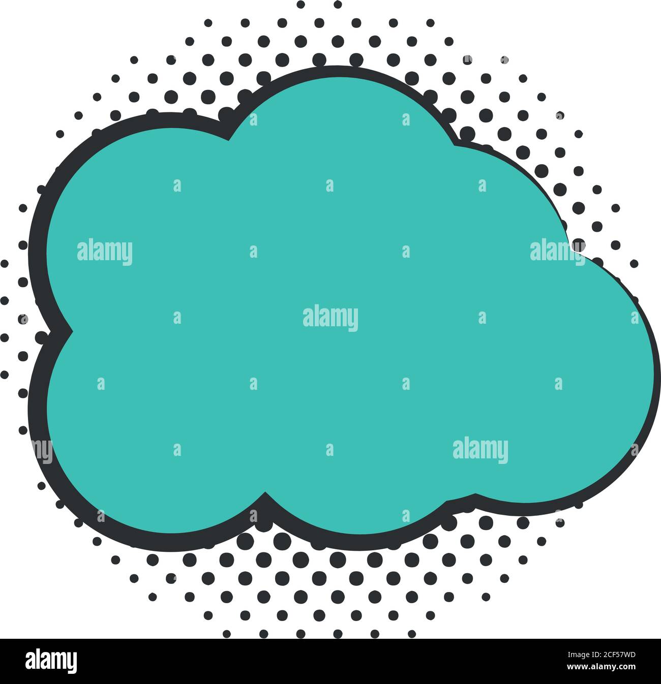 pop art cloud speech bubble halftone style, flat design white ...