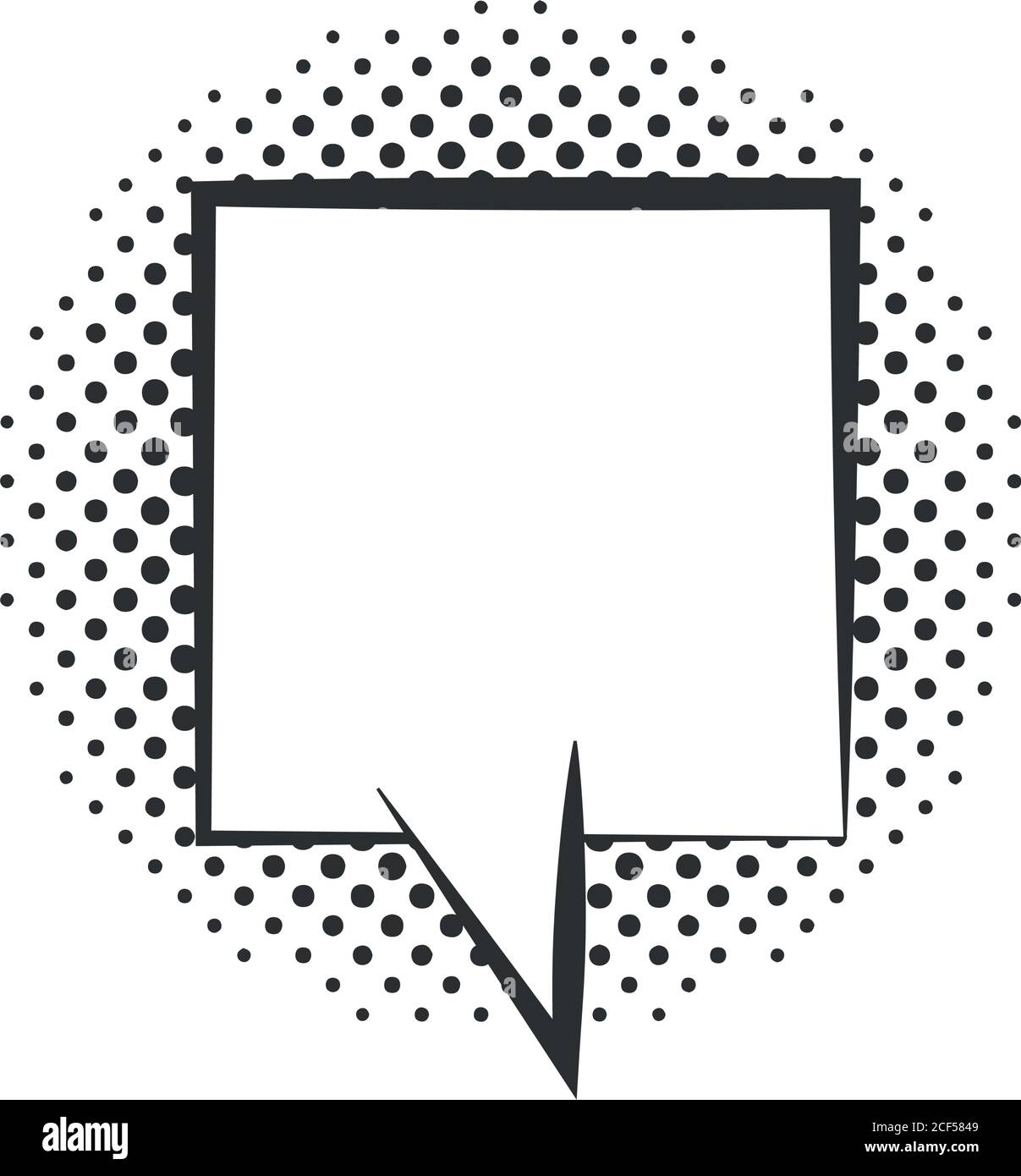 pop art speech bubble comics book halftone style, linear design white ...