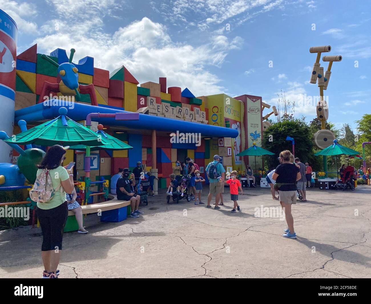 Orlando,FL/USA-8/31/20: The restrooms entrance across from the Alien ...