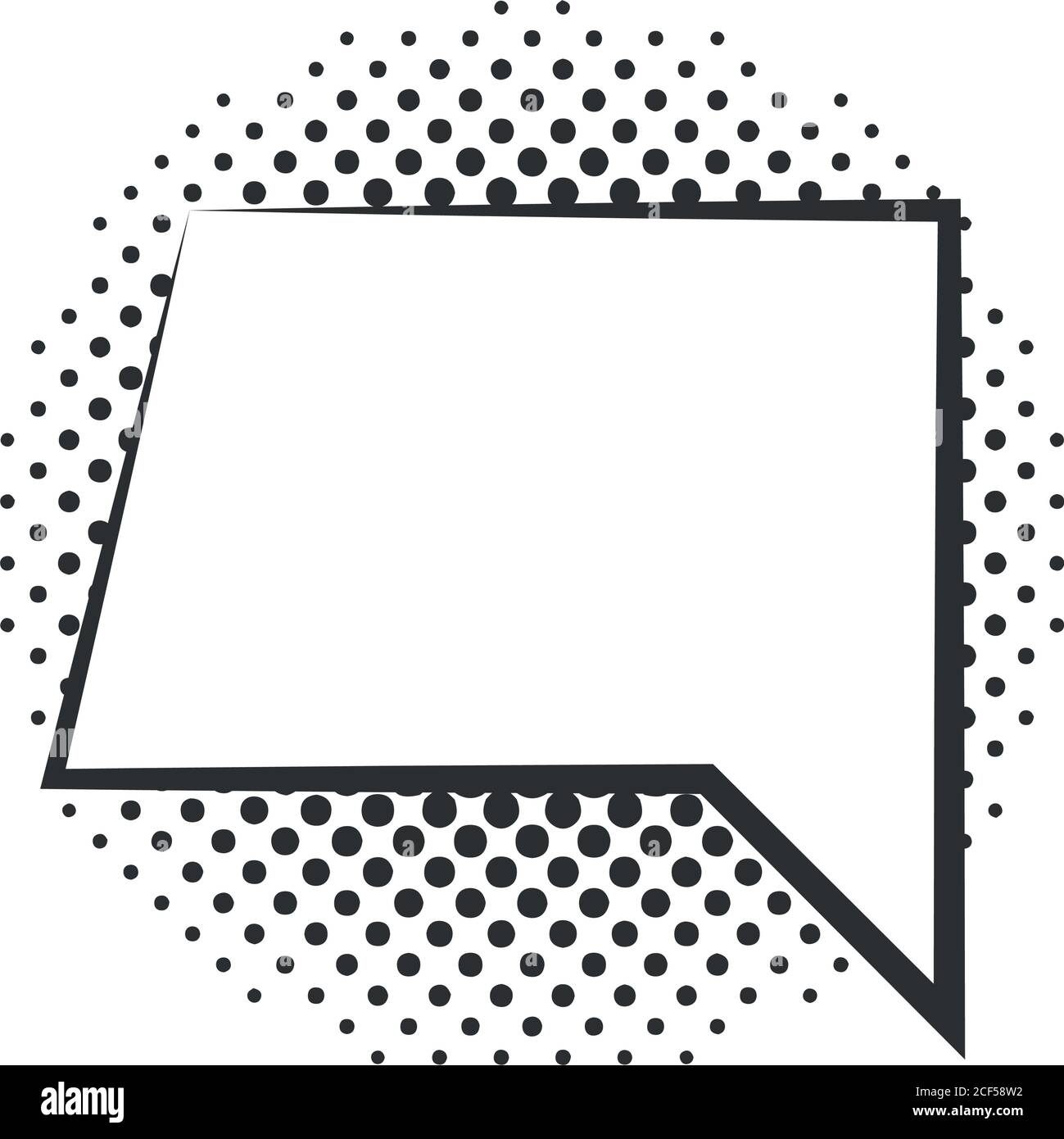 pop art speech bubble halftone style, icon linear design white ...