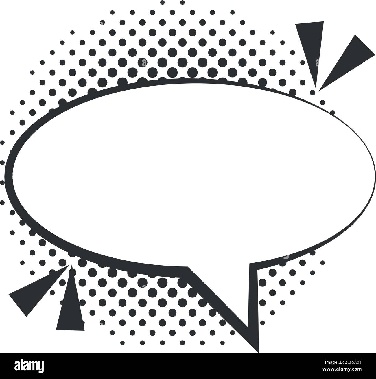 pop art speech bubble halftone style, linear design white background ...