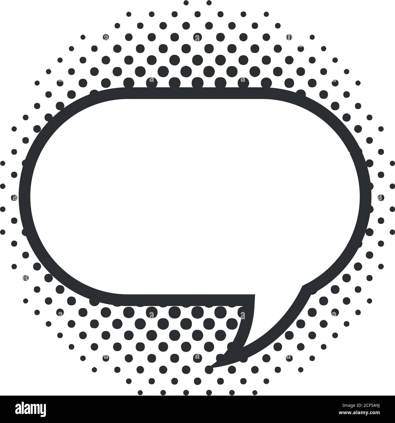 pop art comic speech bubble halftone style, linear design white ...