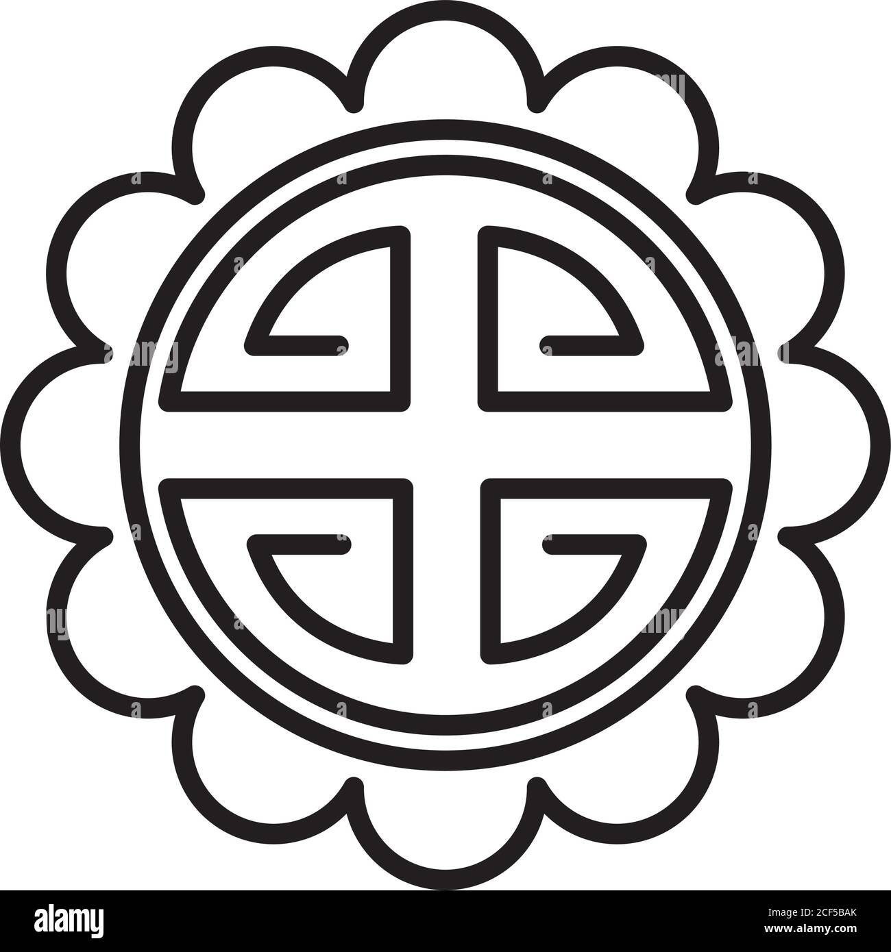 happy mid autumn festival, celebration mooncake cartoon, line style design vector illustration Stock Vector