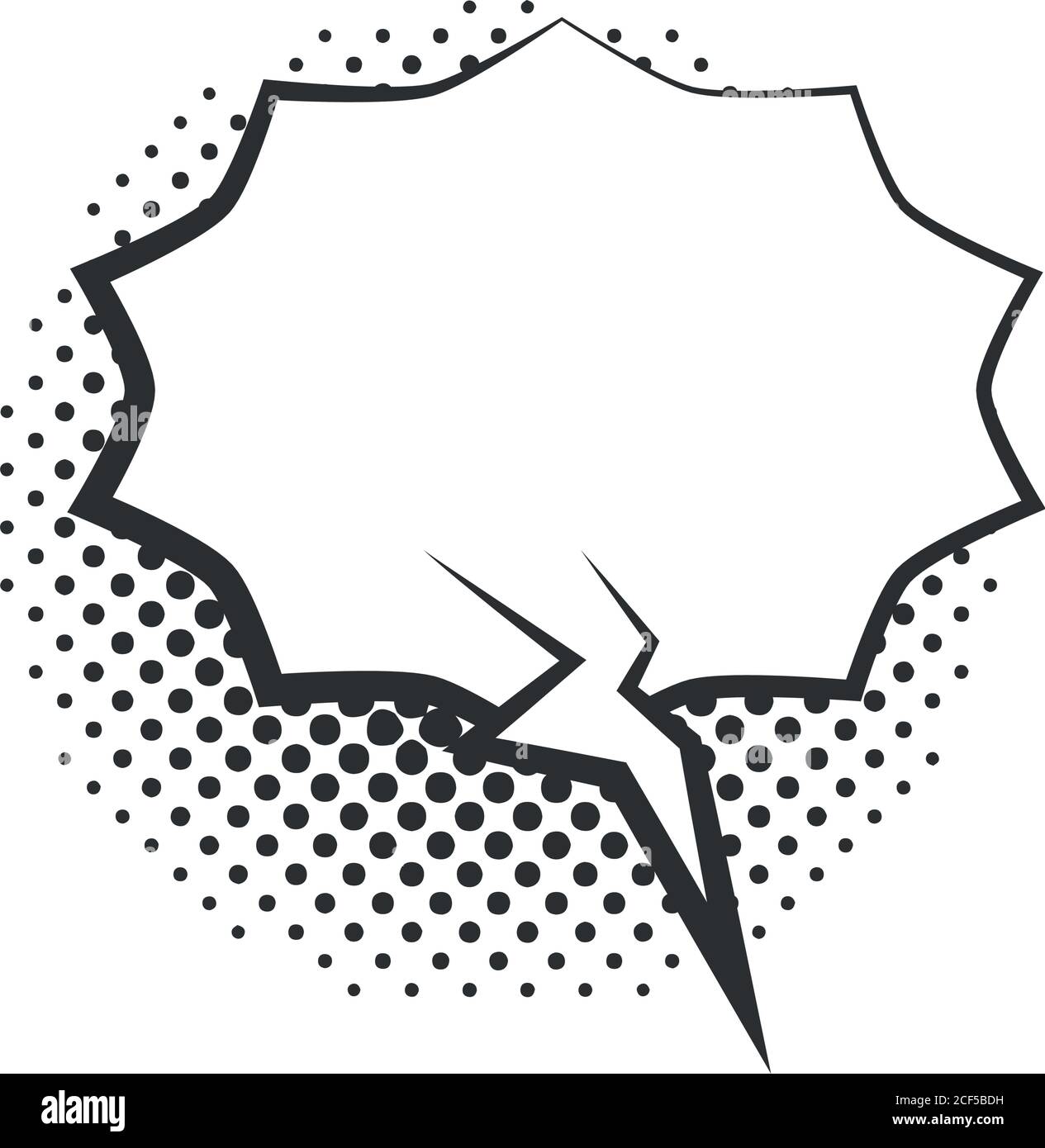 pop art speech bubble message, halftone style linear design white ...