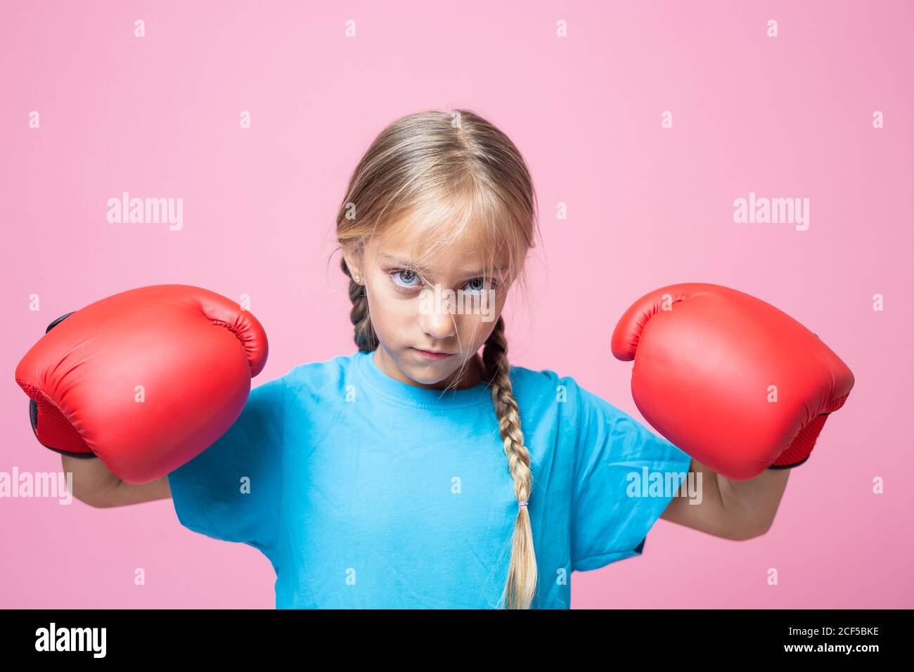 Little Girl Boxing Gloves High Resolution Stock Photography and Images