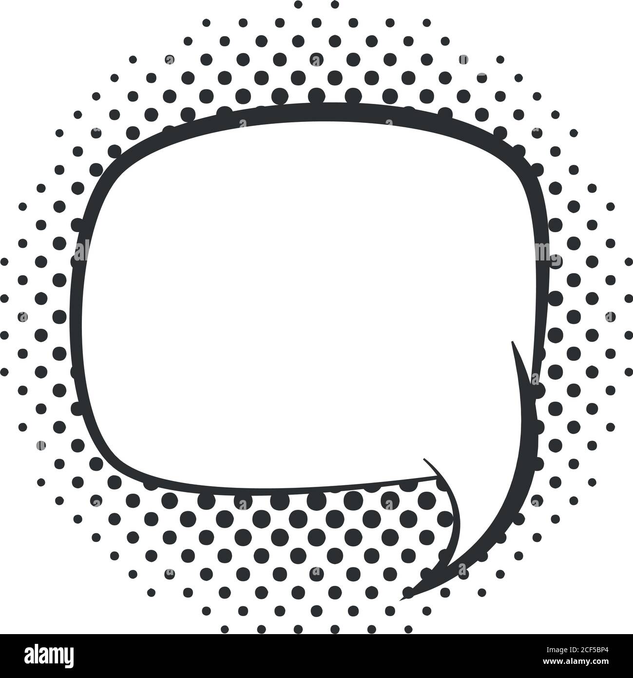 pop art speech bubble cartoon template, halftone style linear design ...
