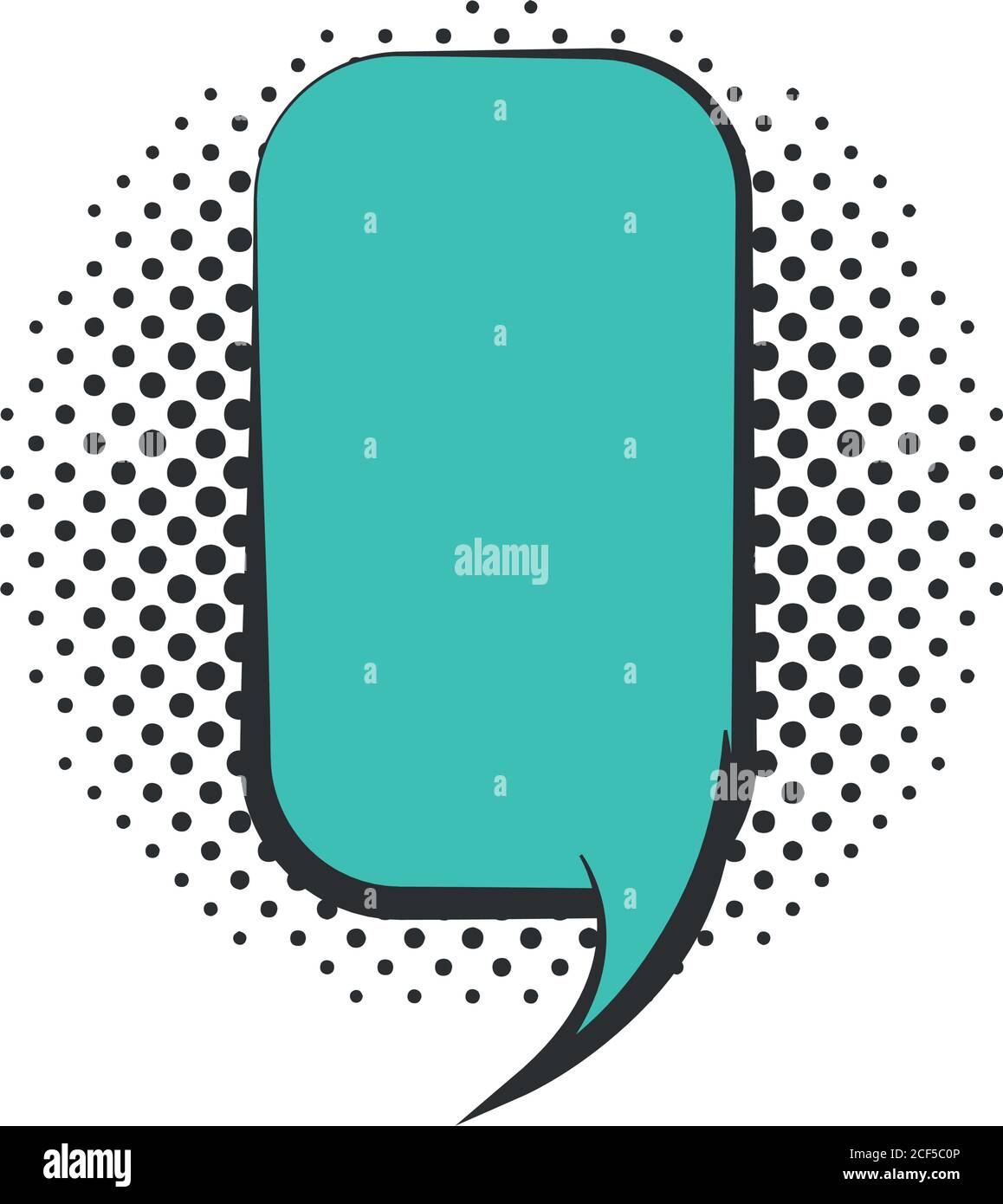 pop art speech bubble empty dialog cloud, halftone style flat design ...
