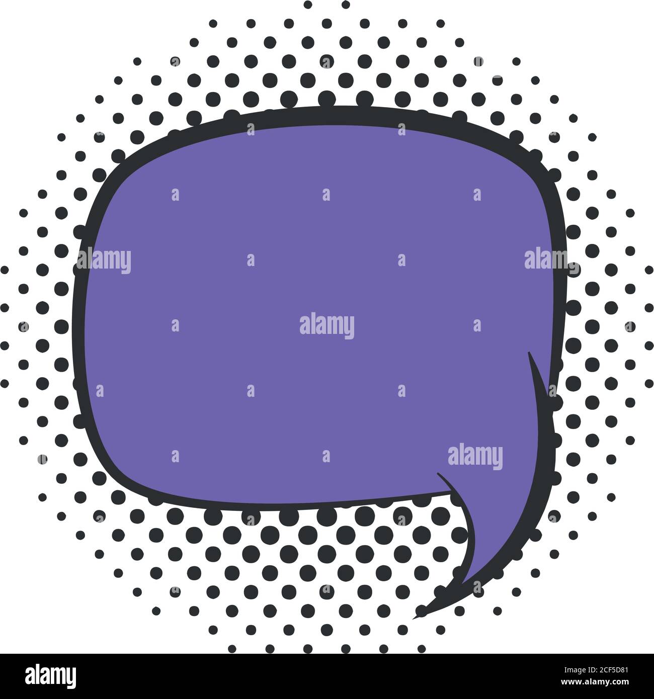 pop art speech bubble cartoon template, halftone style flat design ...