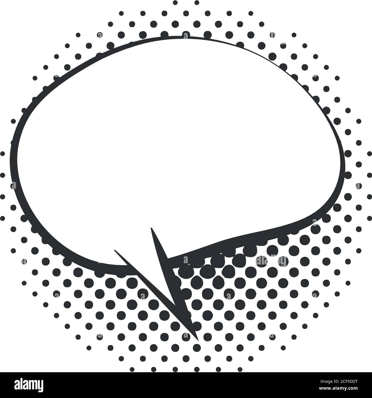 pop art speech bubble message halftone style, linear design white ...