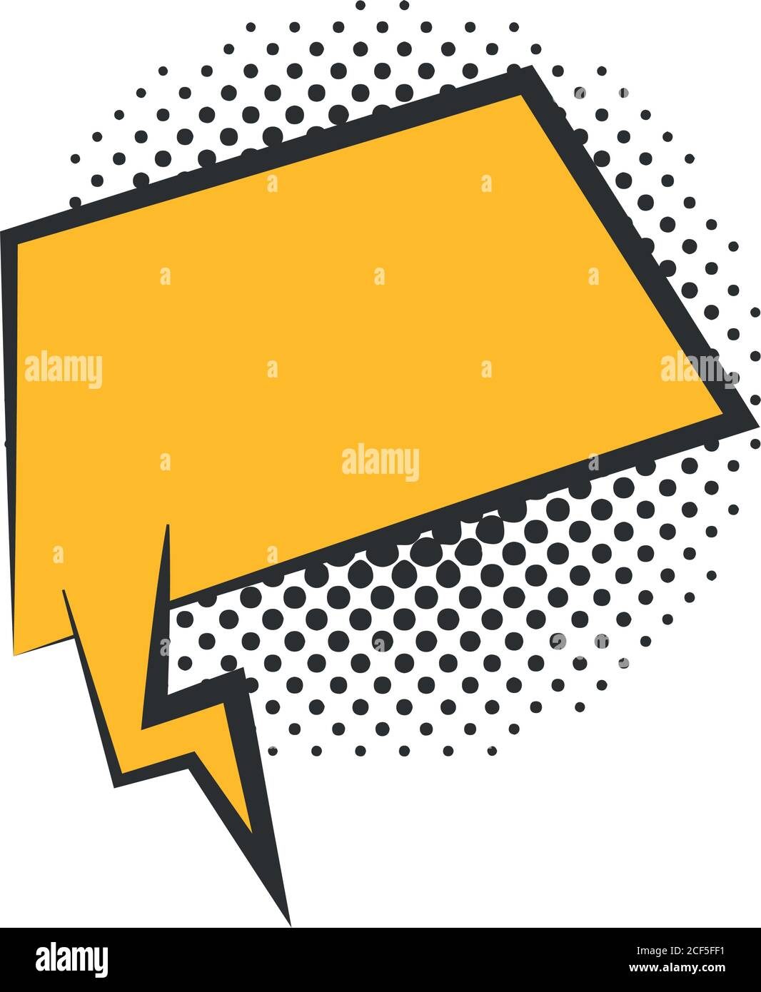 pop art speech bubble empty comic cartoon, halftone style flat design ...