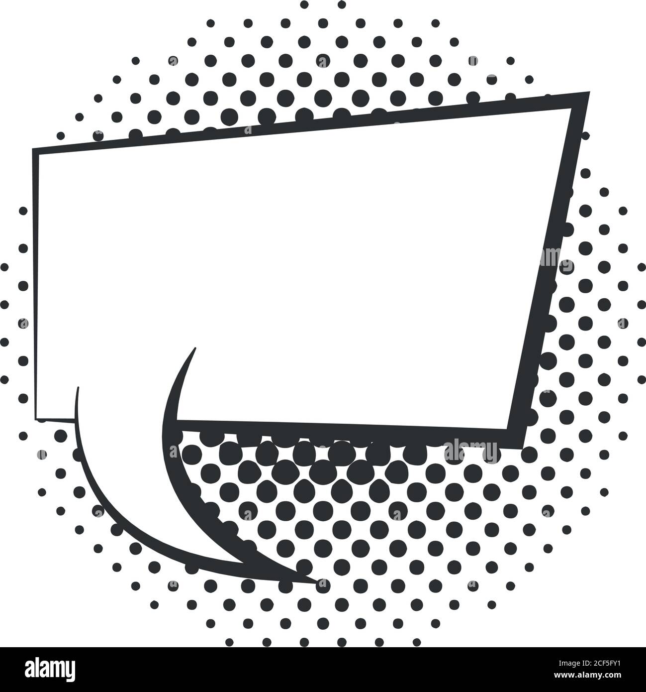 pop art speech bubble comment, halftone style linear design white ...