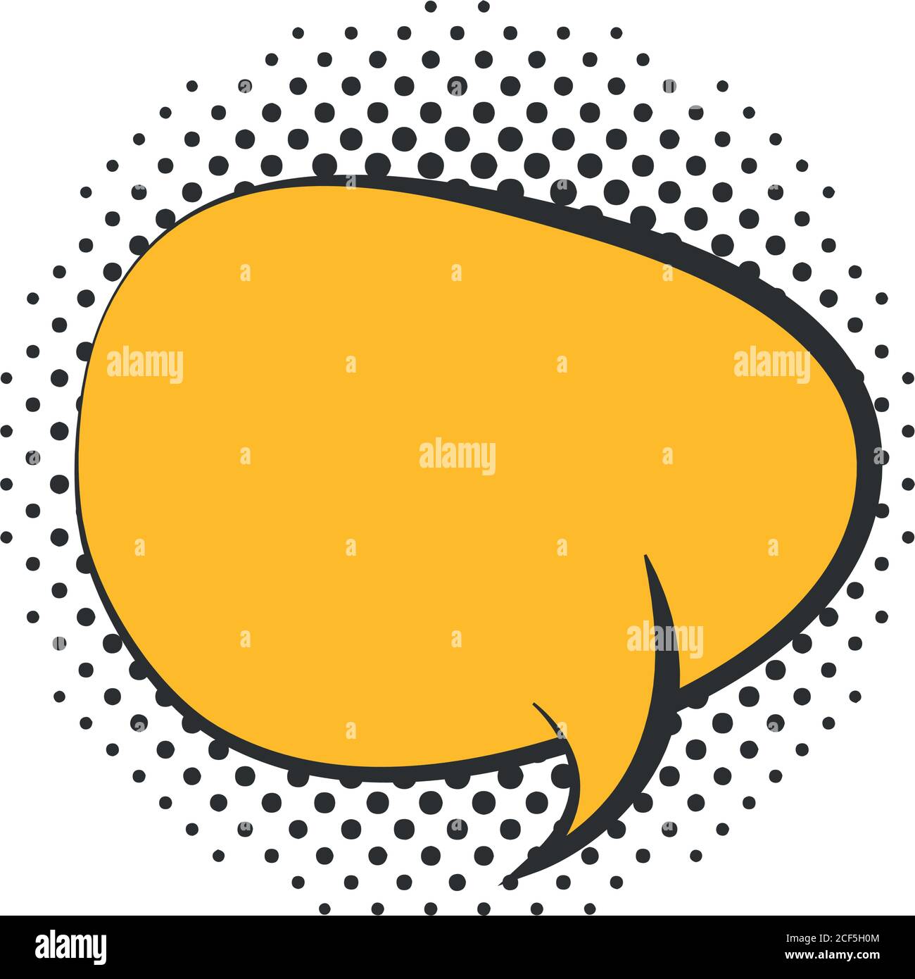 pop art empty speech bubble halftone style, flat design white ...