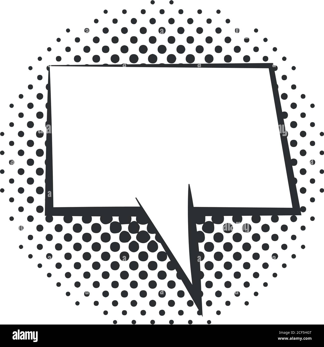pop art speech bubble comic template, halftone style linear design ...
